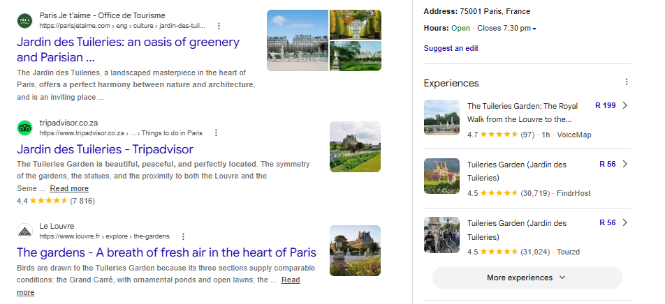 A Google Search result for 